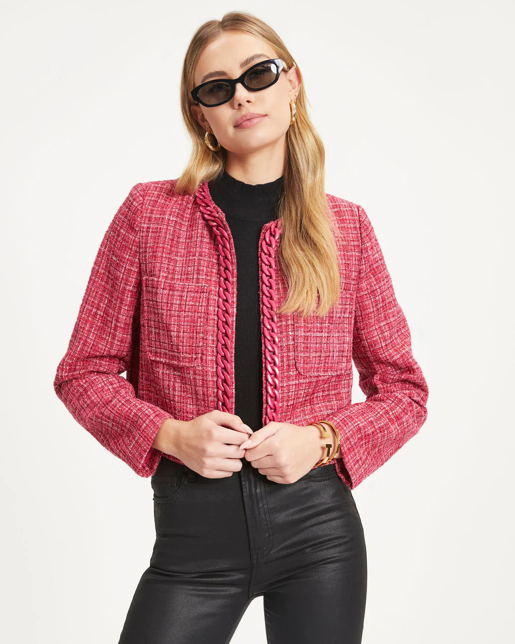 Be Bold Tweed Chain Blazer