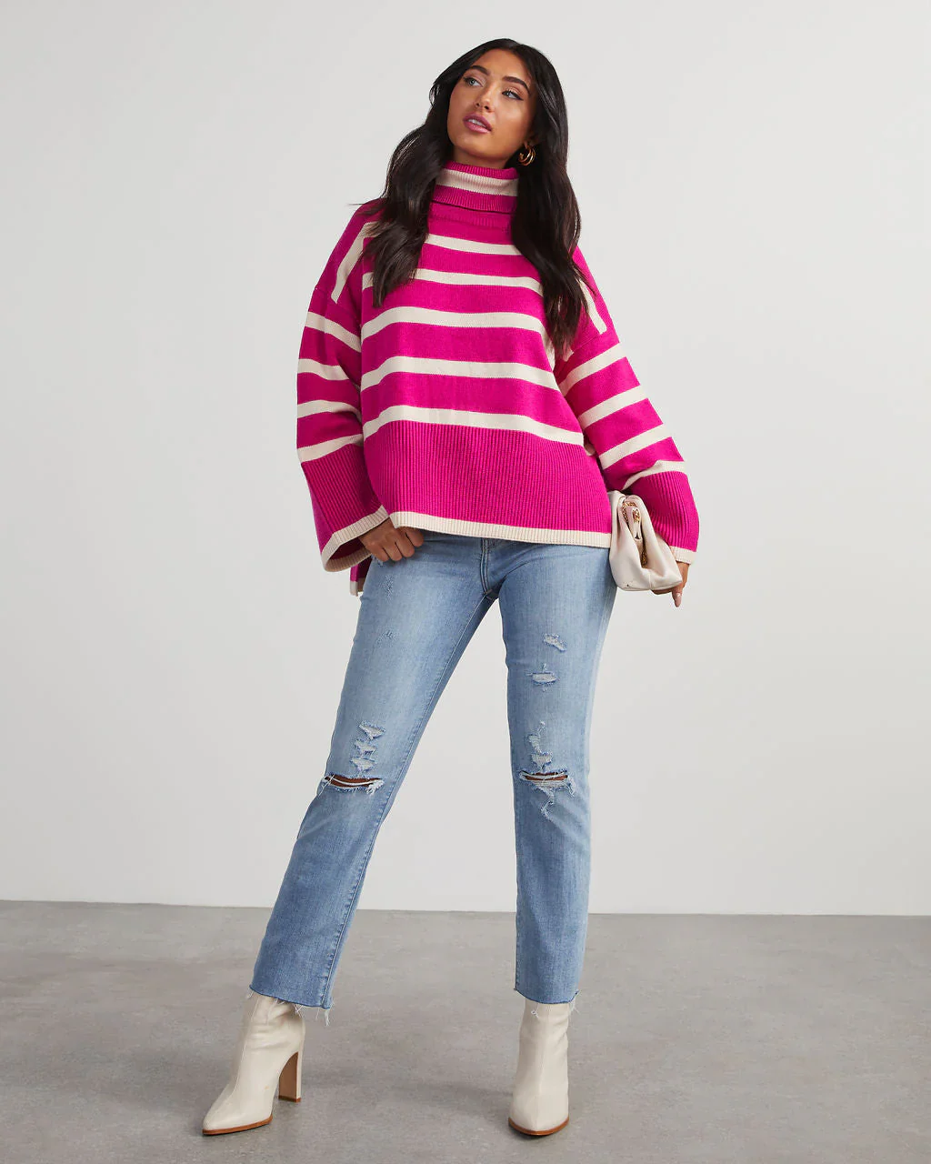 Evelyn Striped Turtleneck Sweater