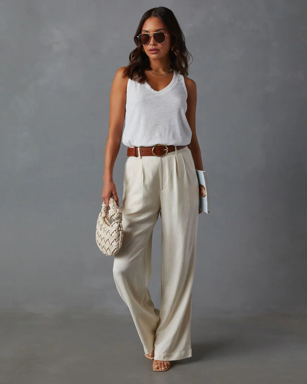 Moira Relaxed Ribbed Curved Hem Tank