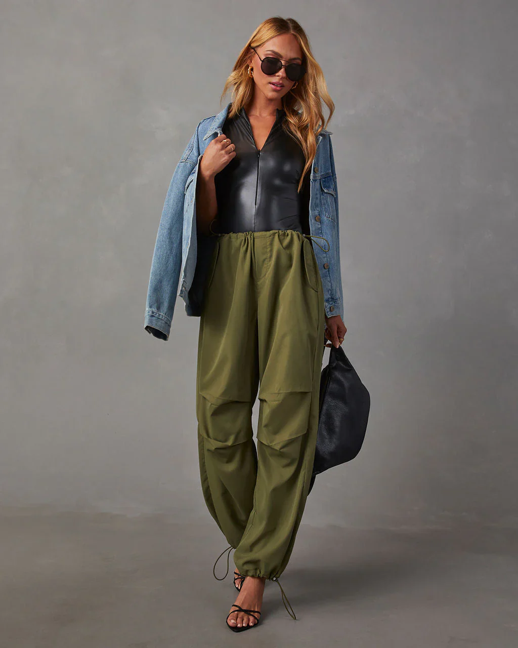 Shuri Faux Leather Mock Neck Bodysuit