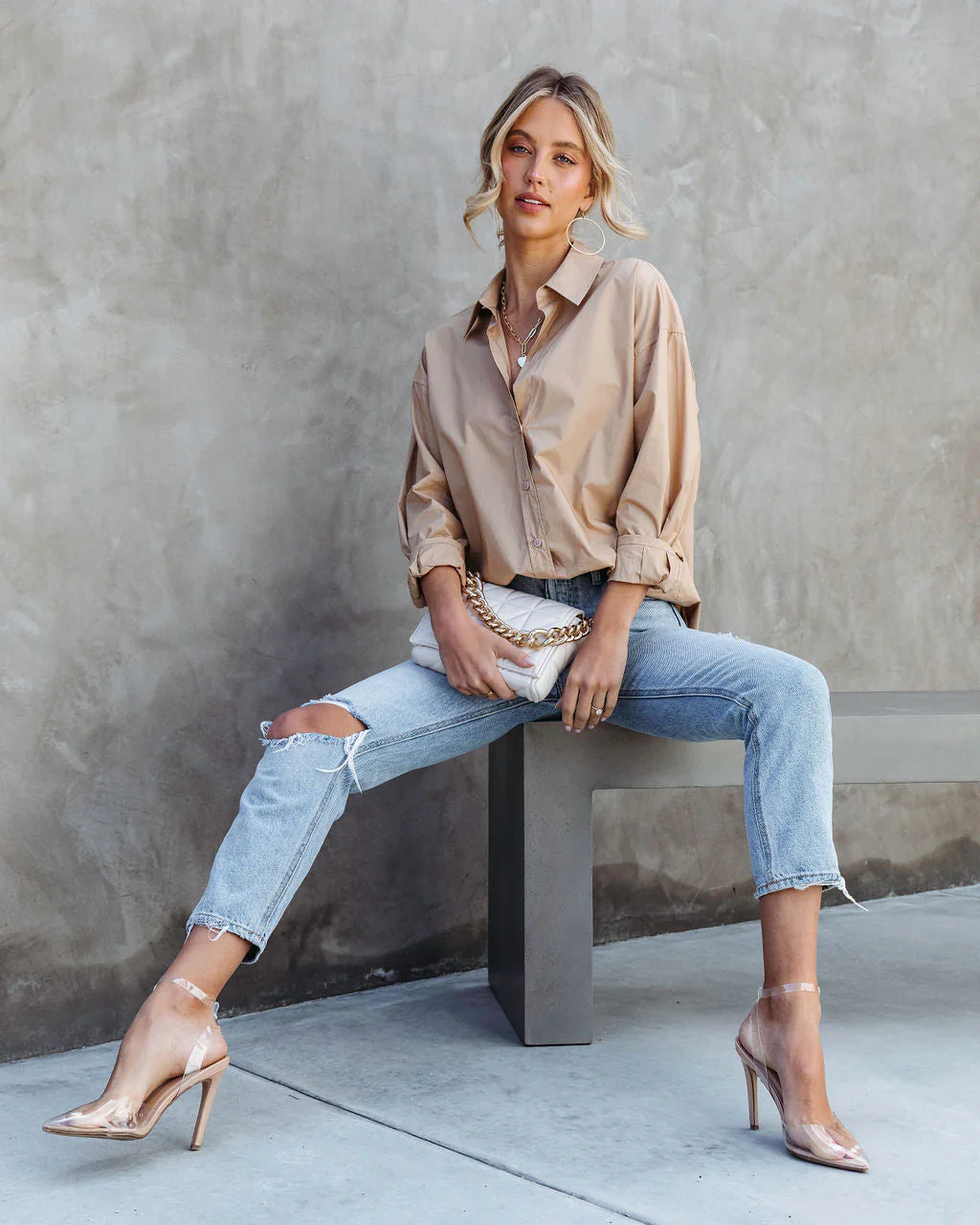 Infinity Cotton Button Down Top