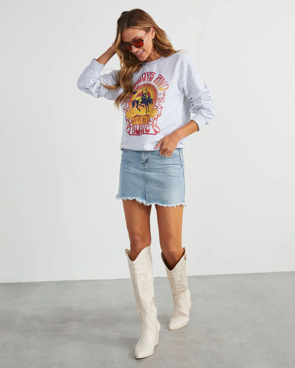 Cowboys And Country Music Graphic Sweatshirt