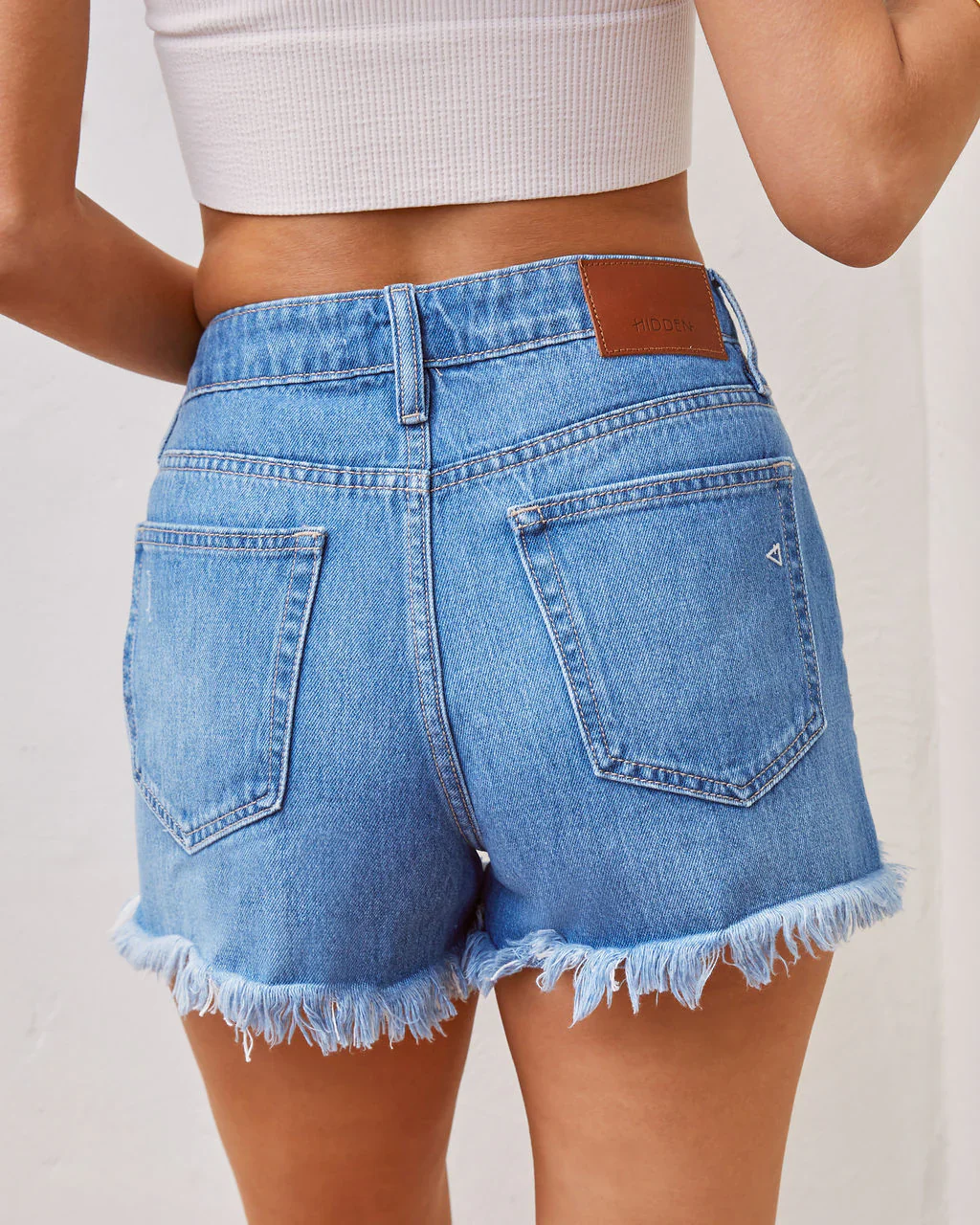 Claire High Rise Distressed Mom Jean Shorts