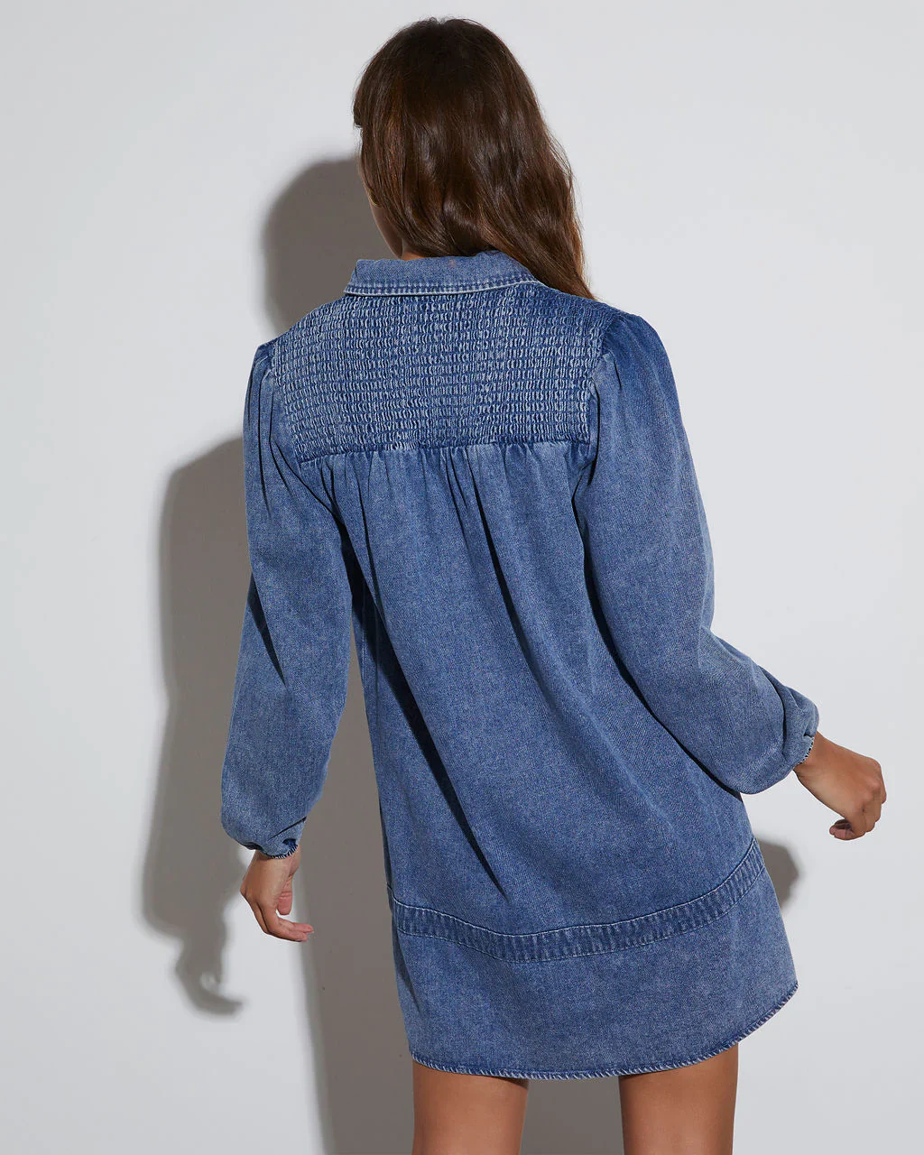 Laney Denim Collared Mini Dress