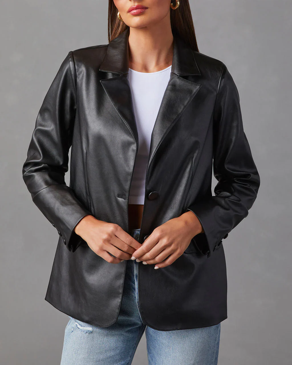 Bedford Faux Leather Blazer