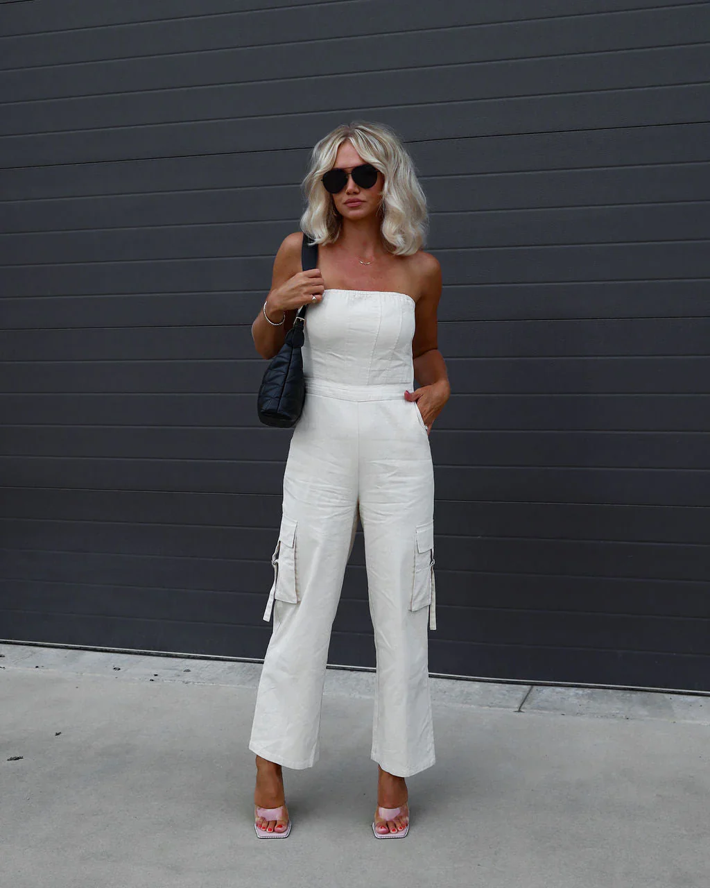 Marquette Strapless Cargo Jumpsuit