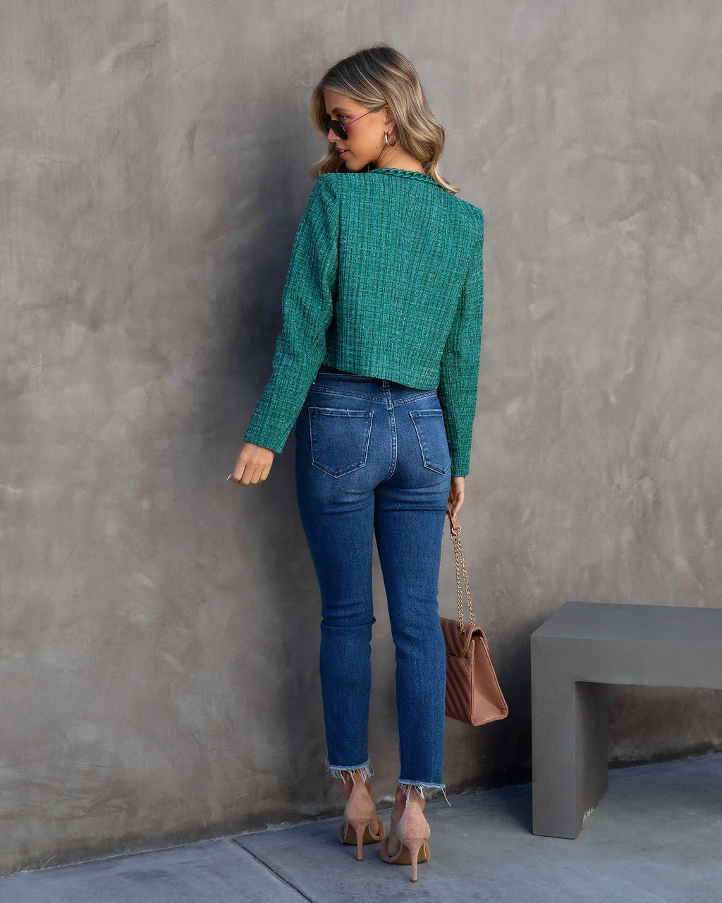 Be Bold Tweed Chain Blazer