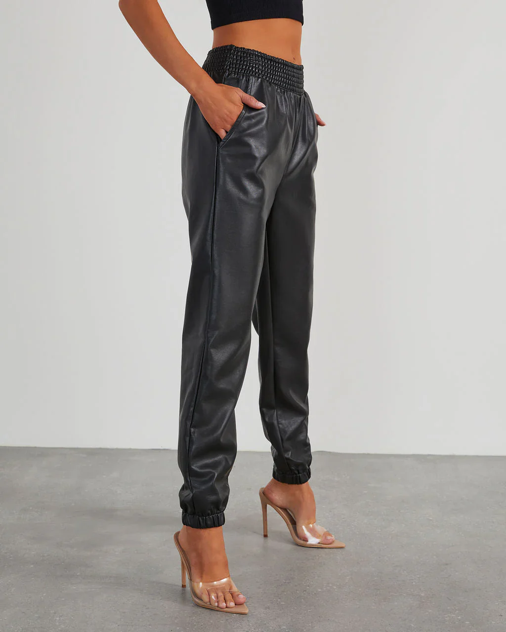 Jamila Faux Leather Joggers