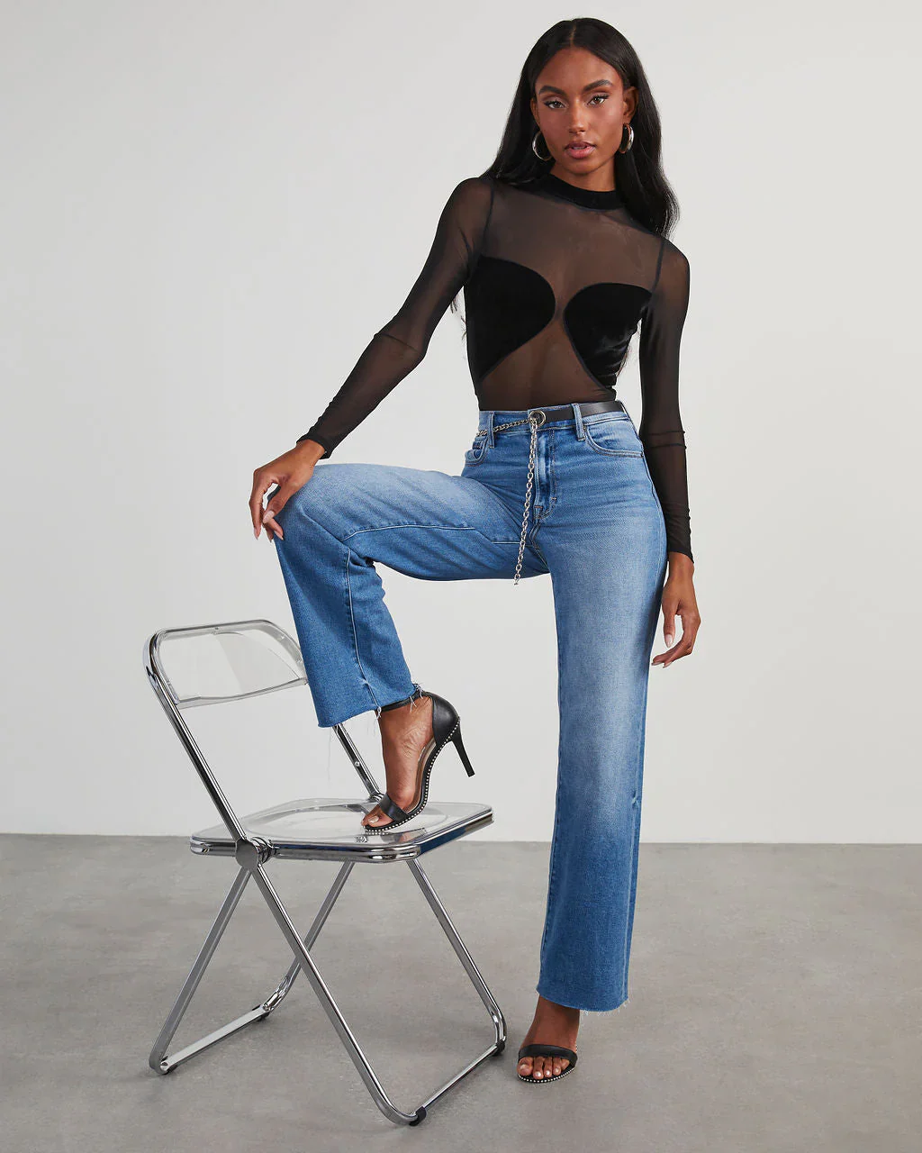 Fergie Half Chain Faux Leather Belt