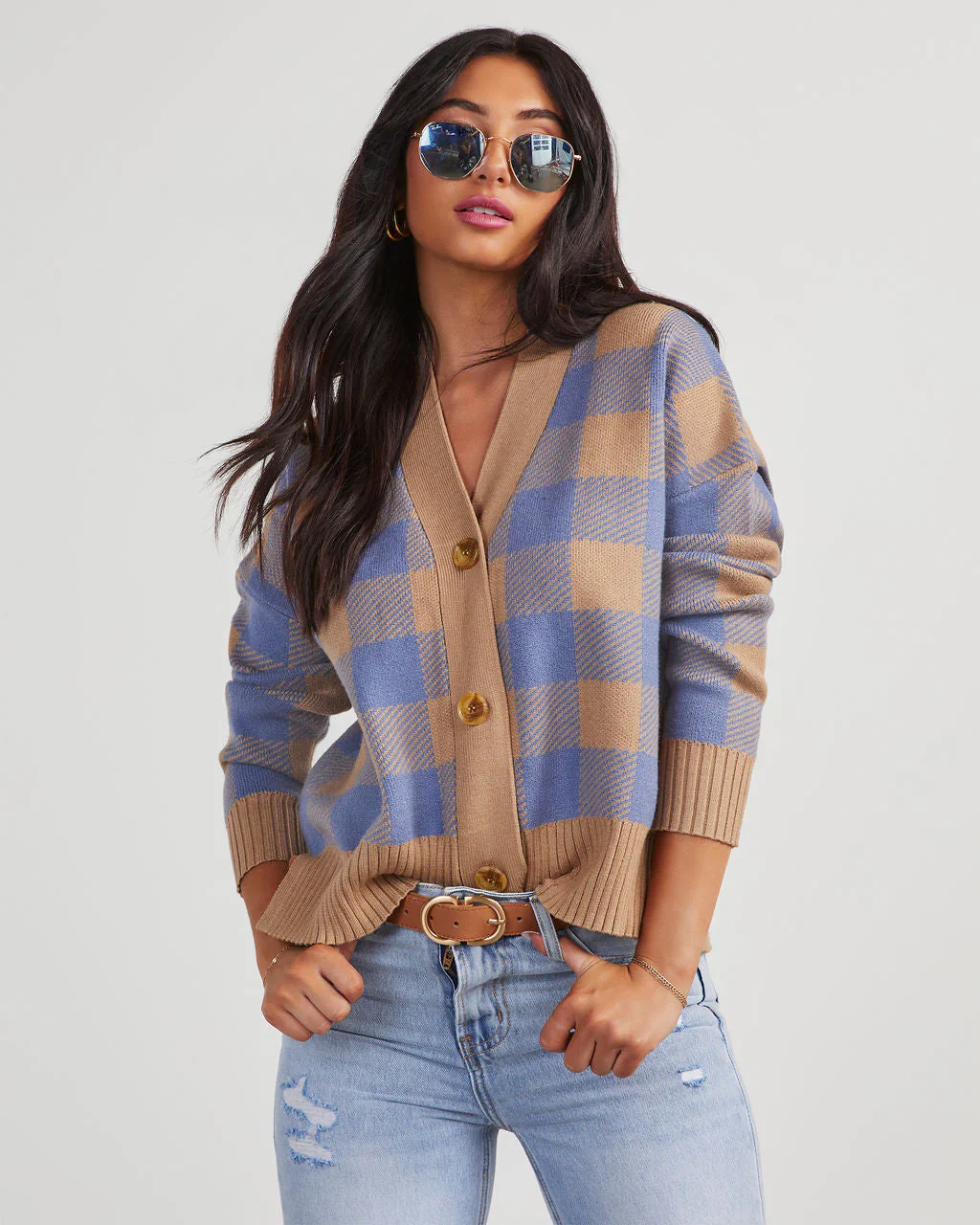 Like Totally Plaid Knit Cardigan