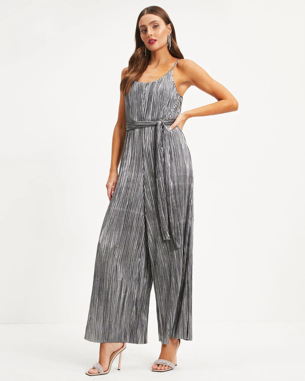 Beyond Infinity Metallic Plisse Jumpsuit