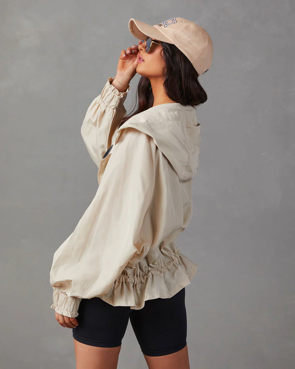 Racetrack Hooded Drawstring Jacket