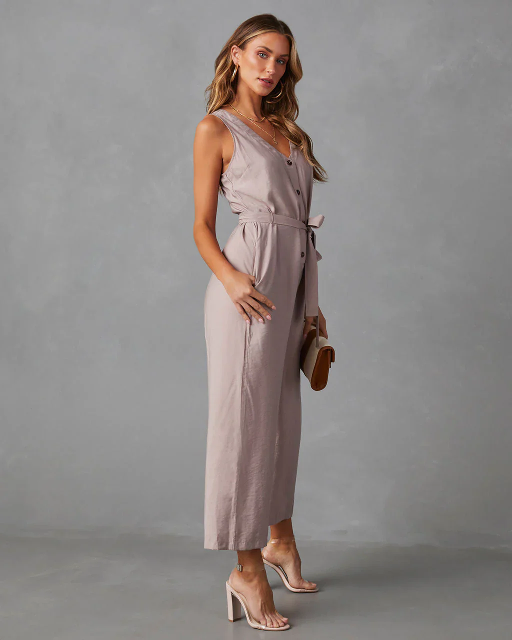 Anisa Sleeveless Waist Tie Jumpsuit