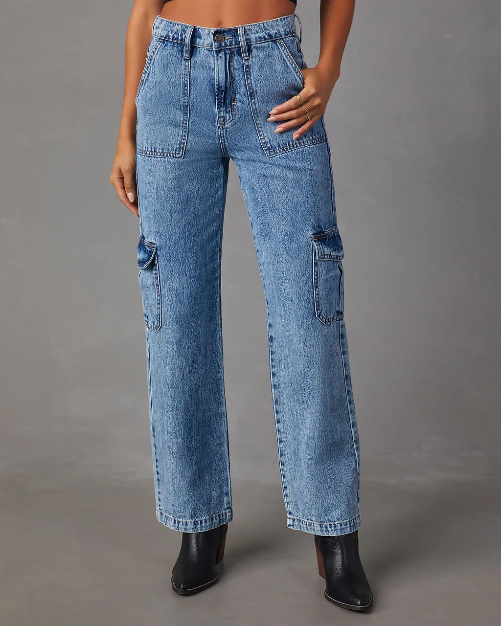 River High Waisted Cargo Jeans