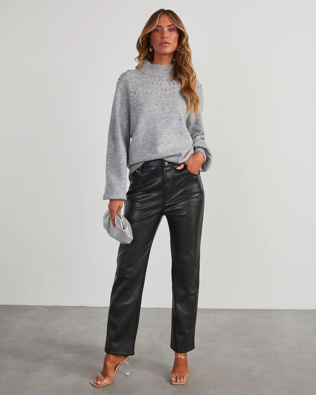 Azusa Rhinestone Embellished Sweater