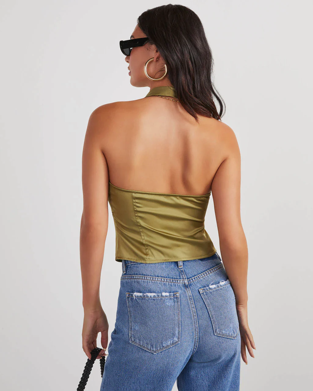 Elza Satin Halter Top