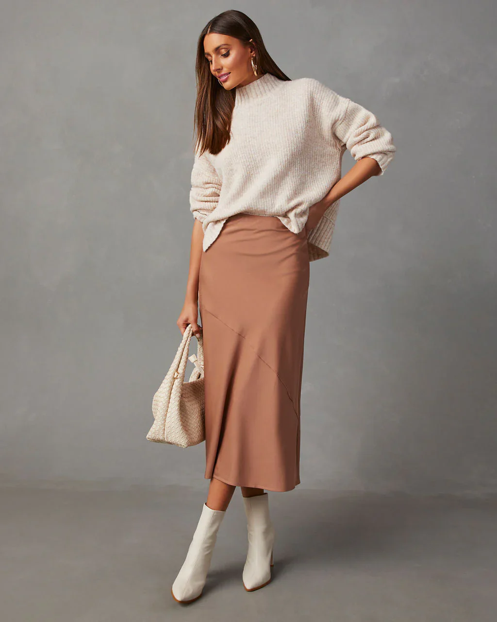 Same Energy Marled Mock Neck Sweater