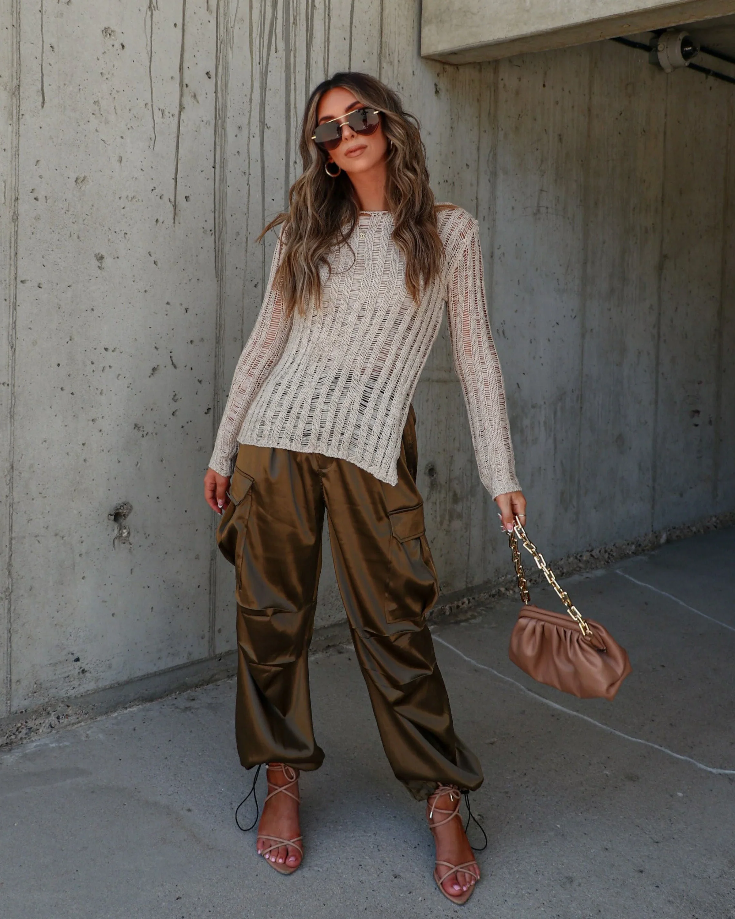 Pauline Stretch Open Knit Sweater