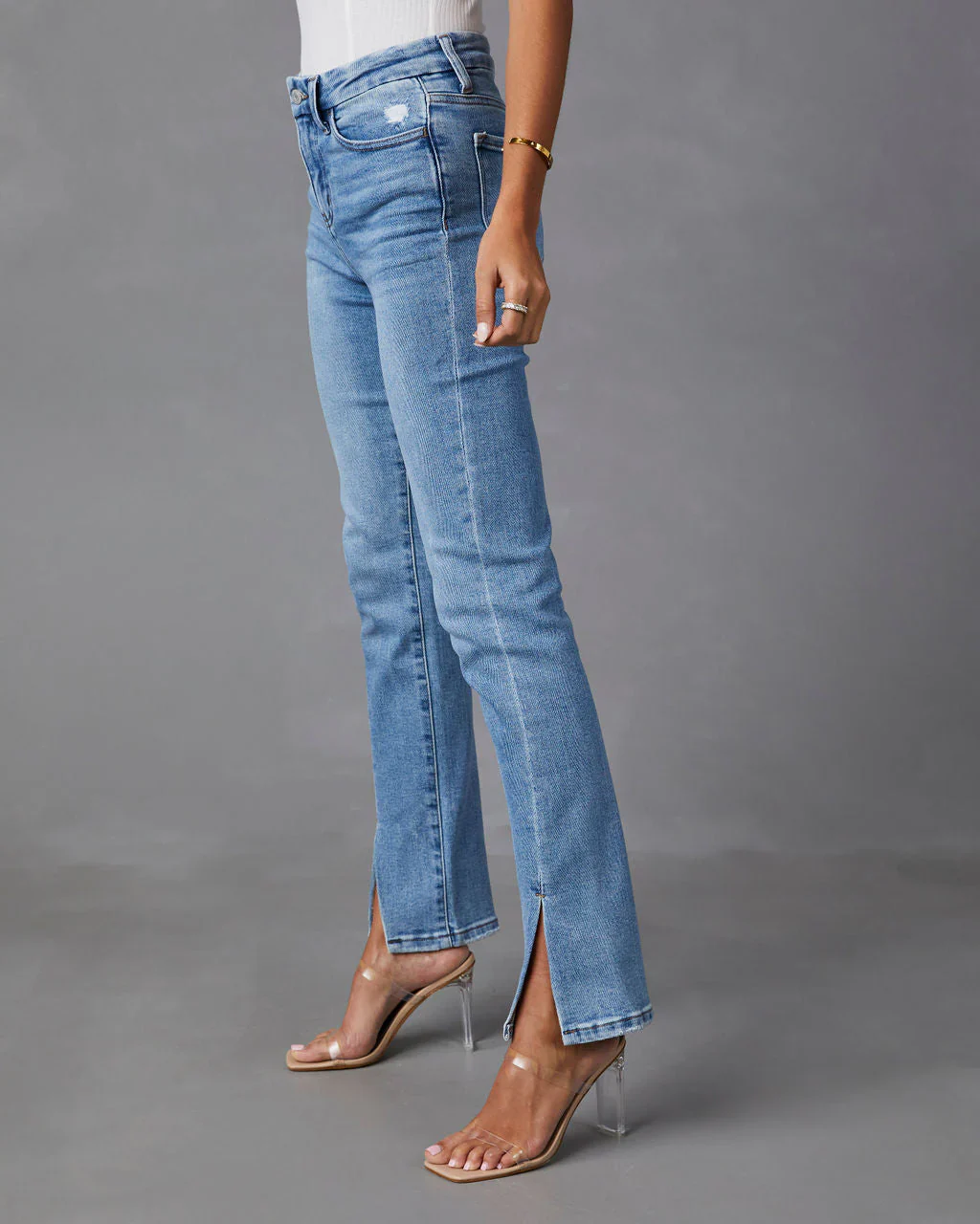 Jennings Split Hem Straight Jeans –
