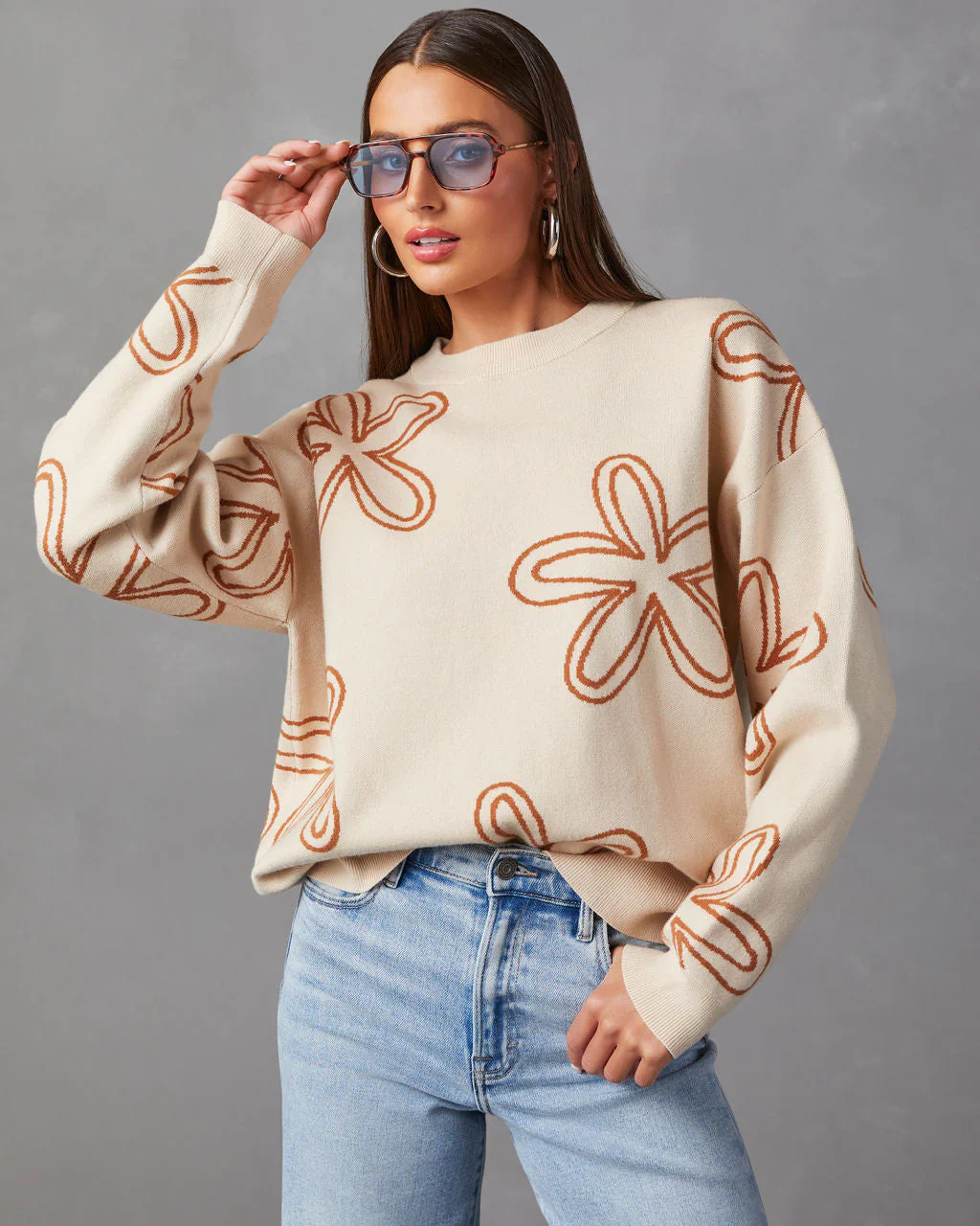 Pretty Petals Floral Pullover Sweater