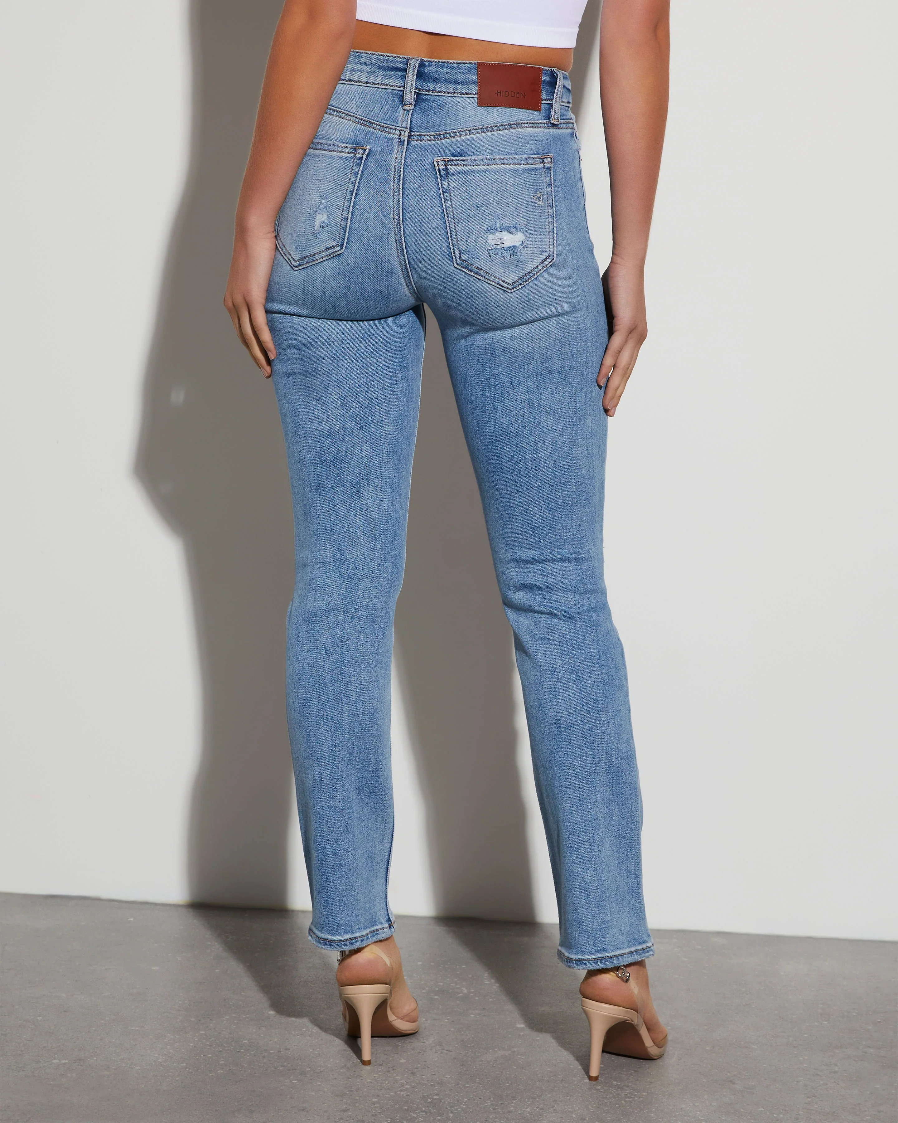 Ariana Distressed High Rise Skinny Jeans