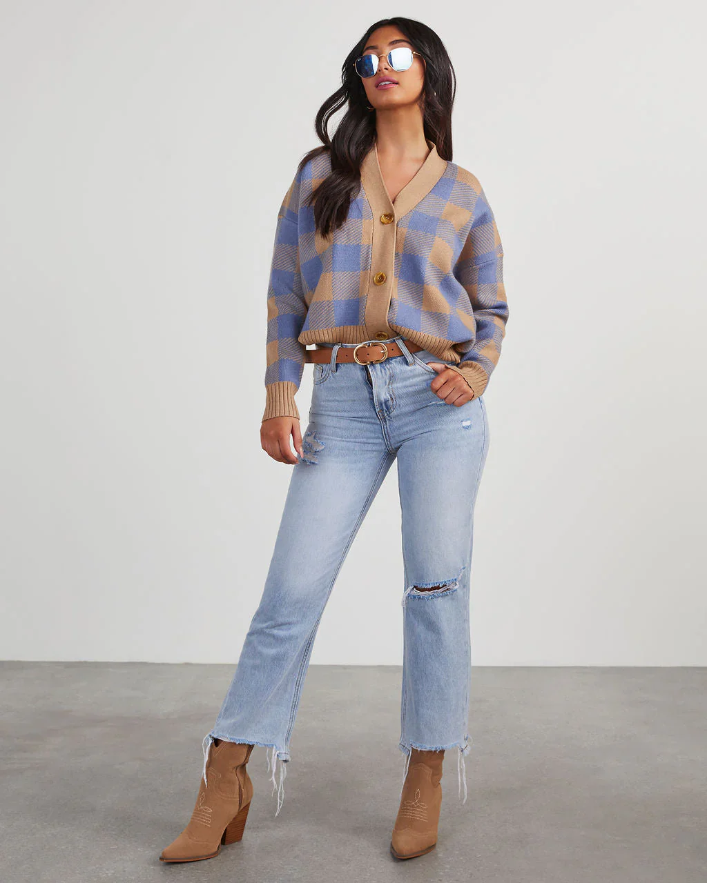 Like Totally Plaid Knit Cardigan