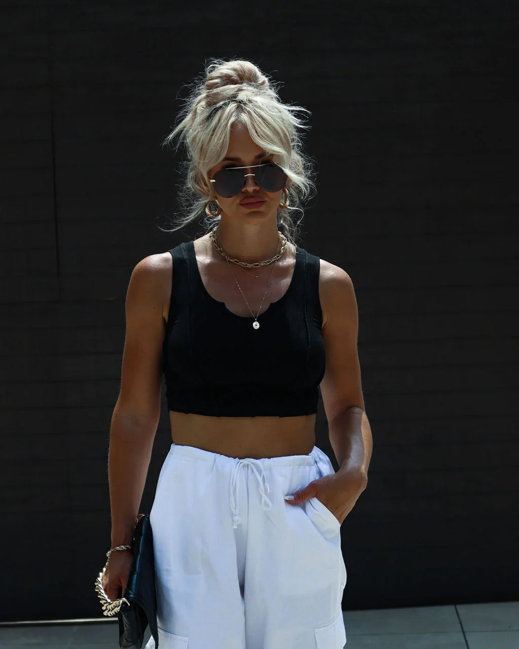 Charmaine Exposed Seam Crop Tank