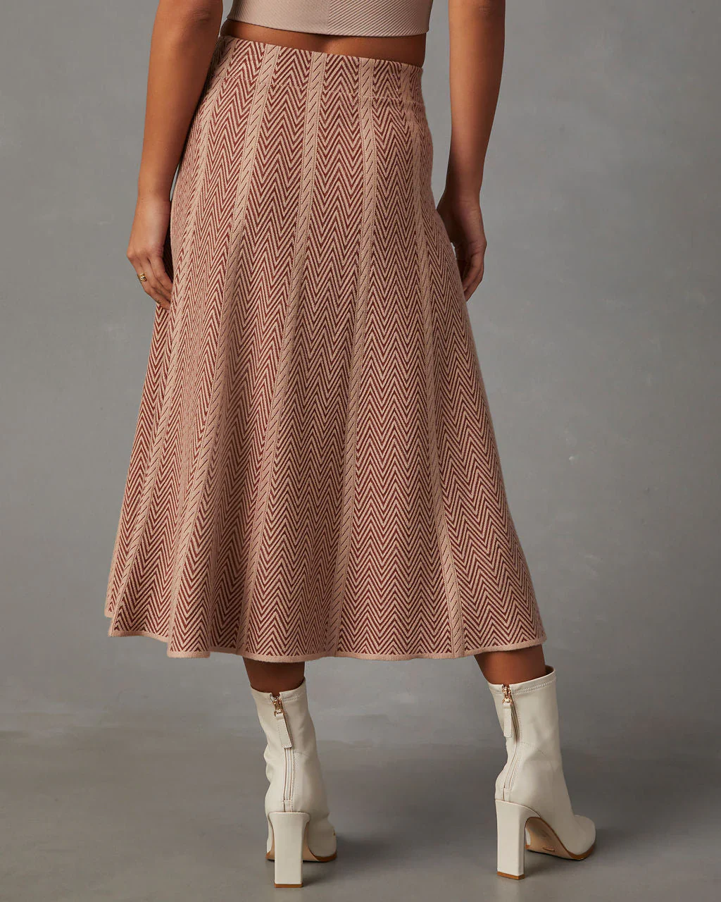 Beacon Striped Knit Midi Skirt