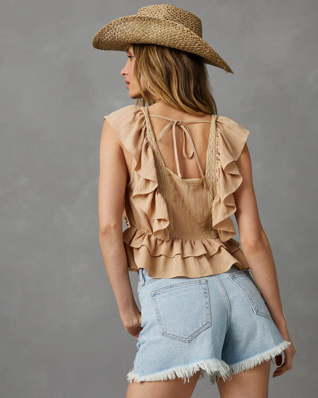 Aldina Ruffle Peplum Top