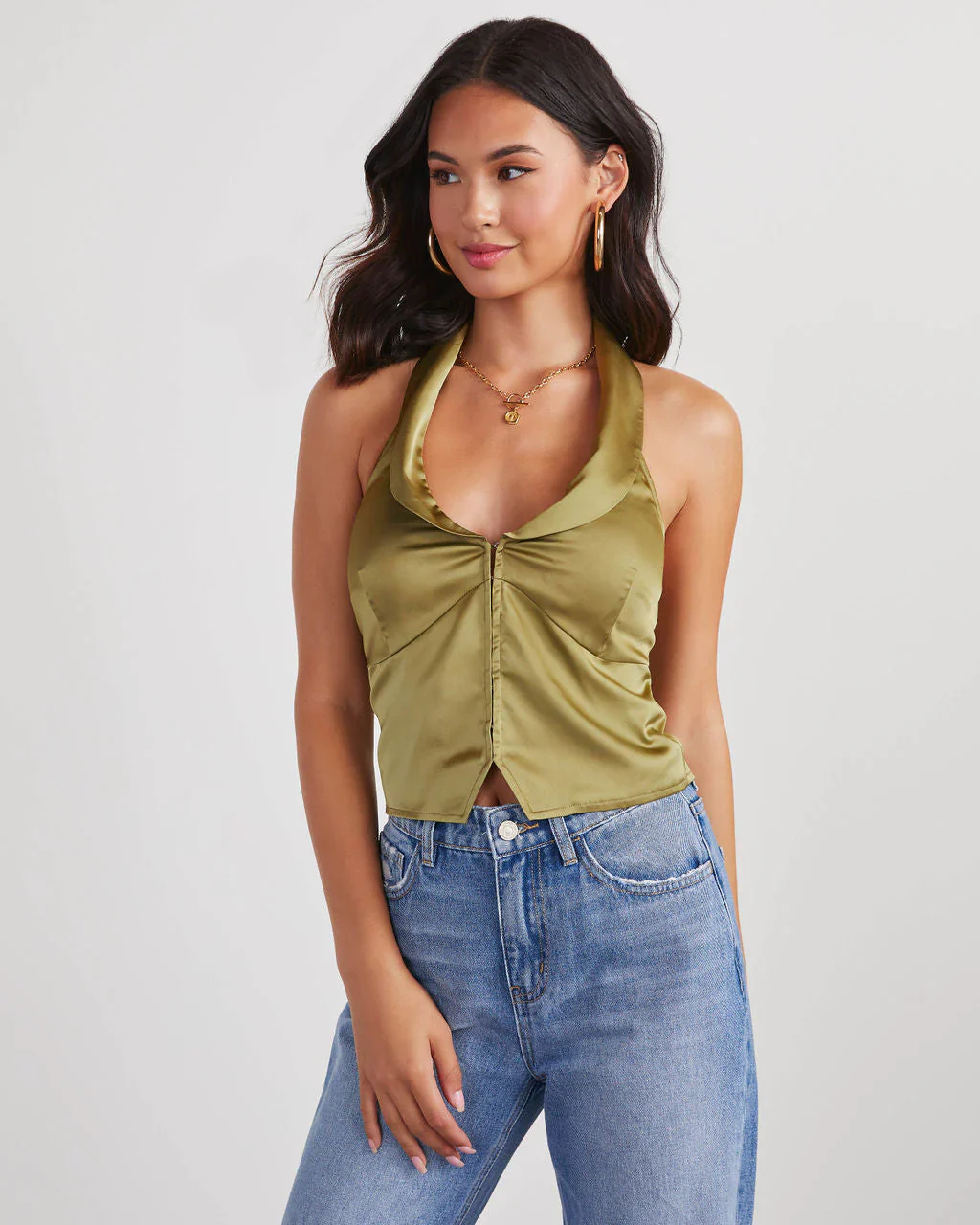 Elza Satin Halter Top