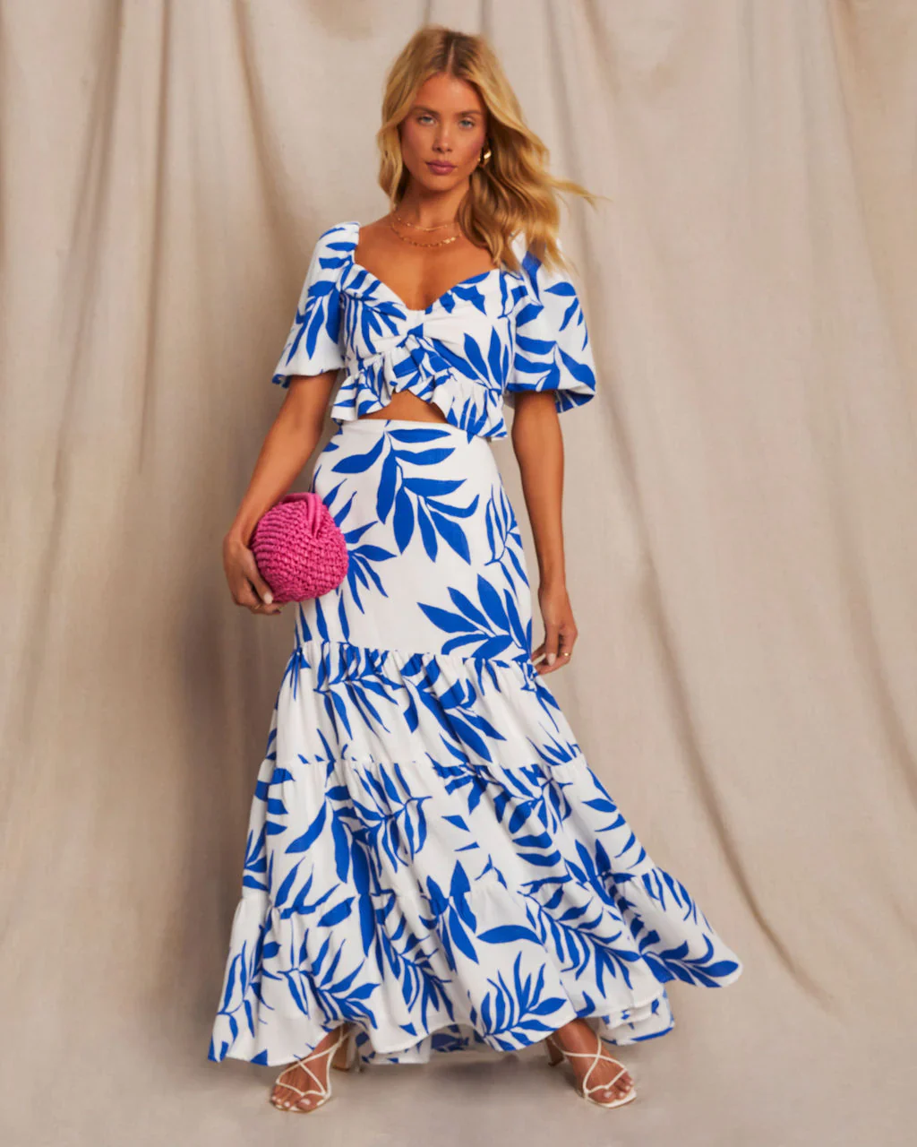 Huntington Printed Tiered Midi Skirt