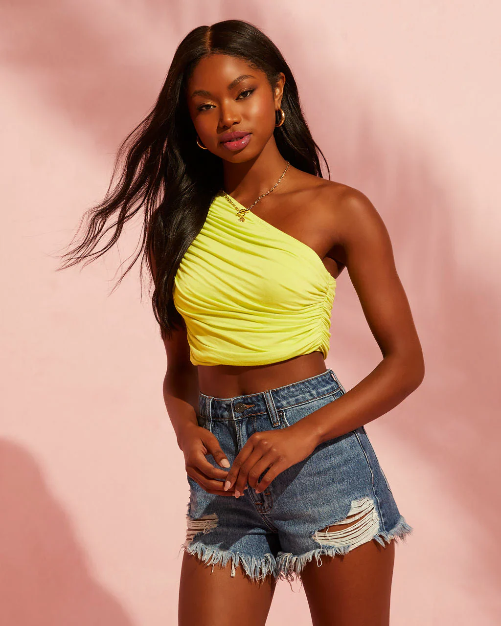Alara Draped One Shoulder Crop Top