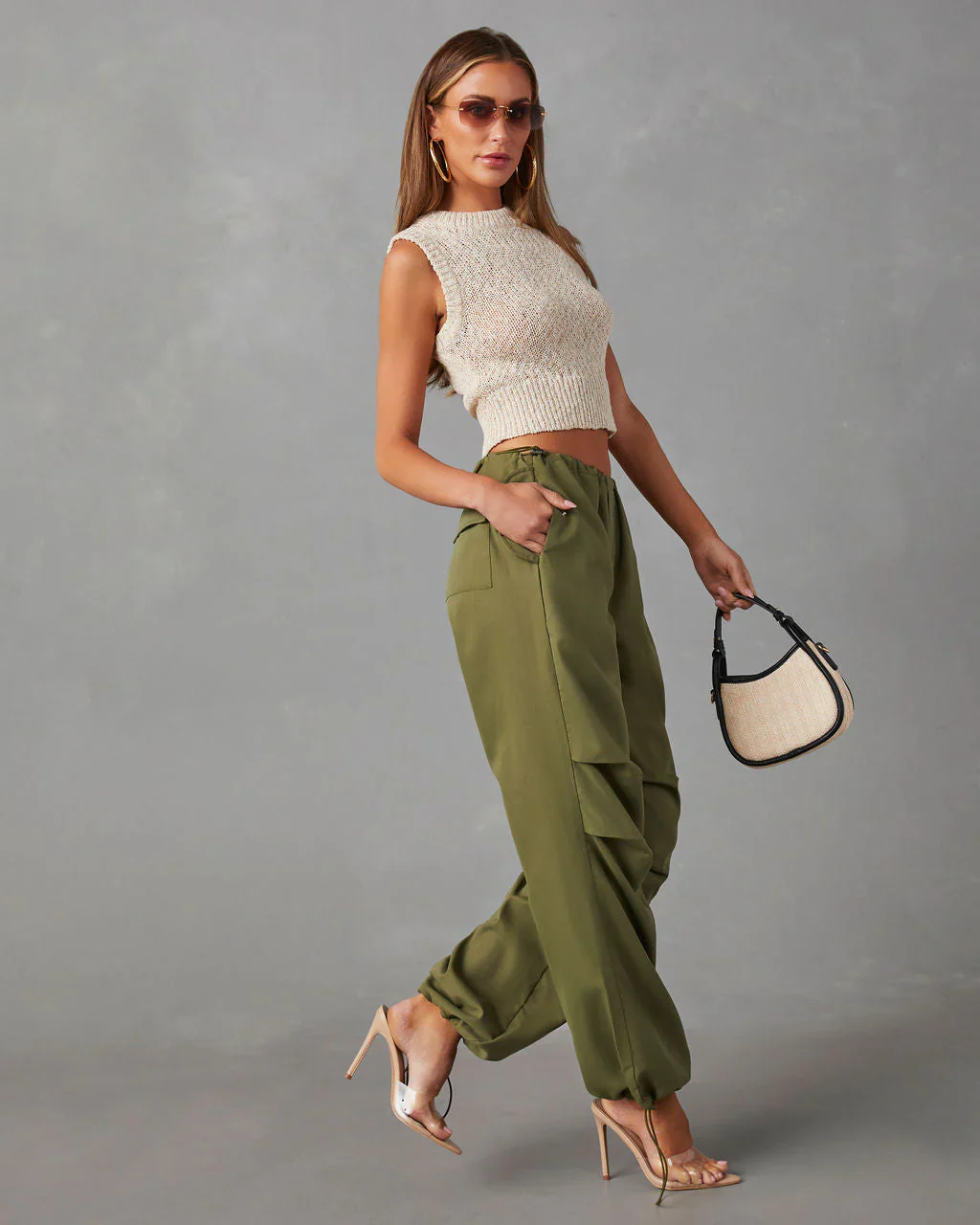 Cabotte Pocketed Parachute Pants