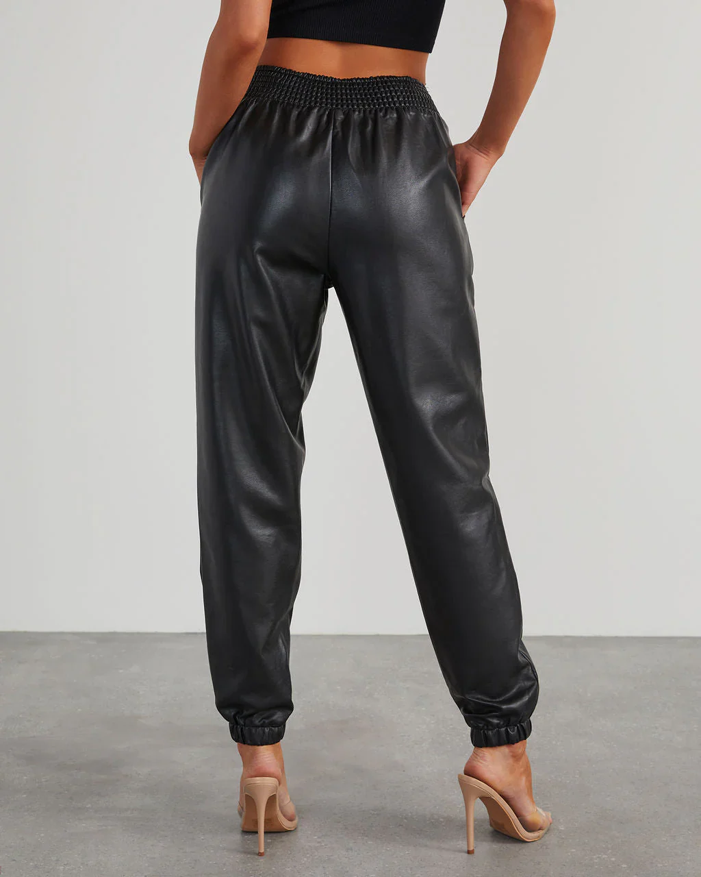 Jamila Faux Leather Joggers