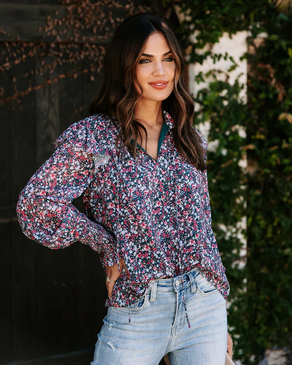 Millie Floral Ruffle Top