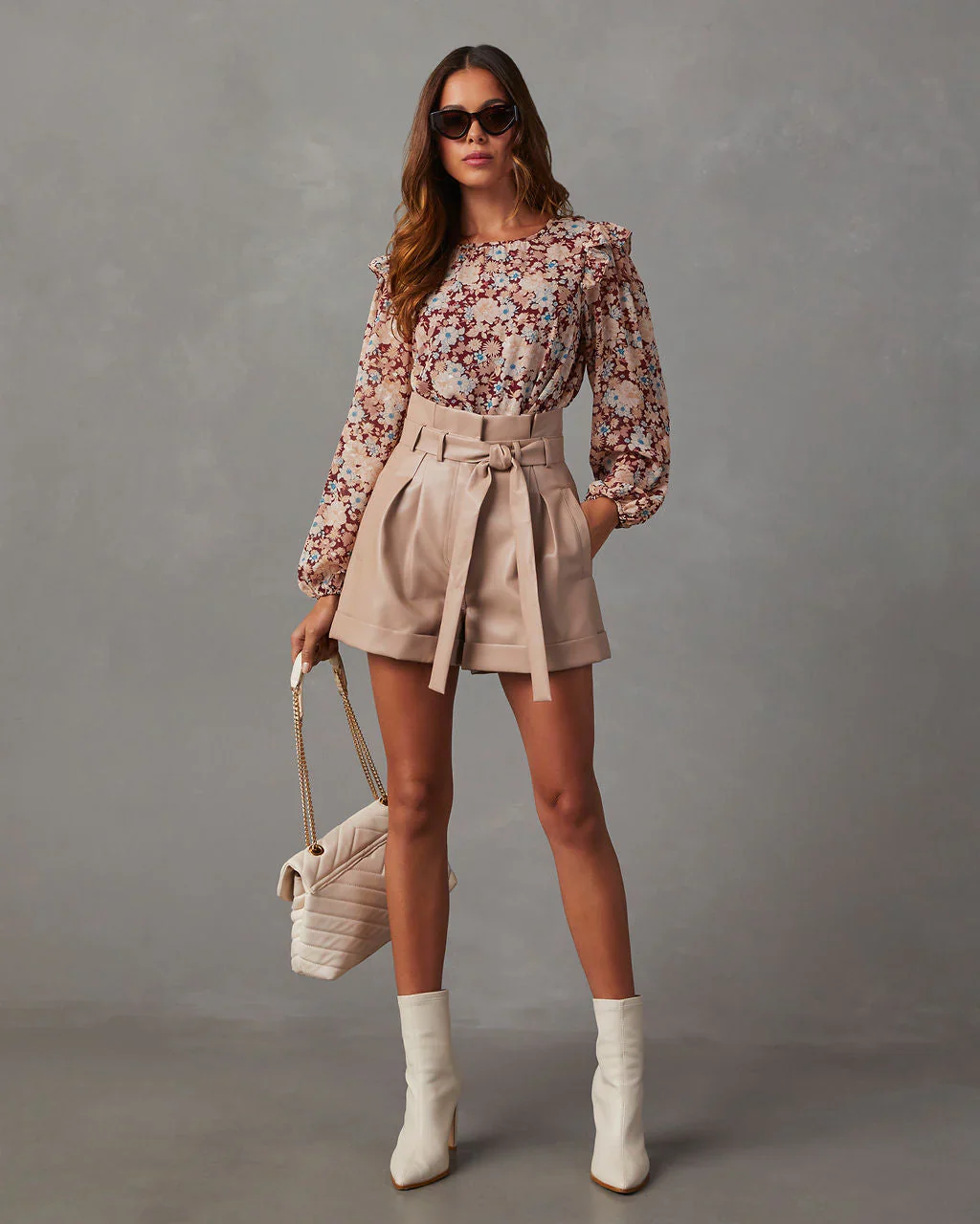 Jaimie Floral Ruffle Trim Blouse