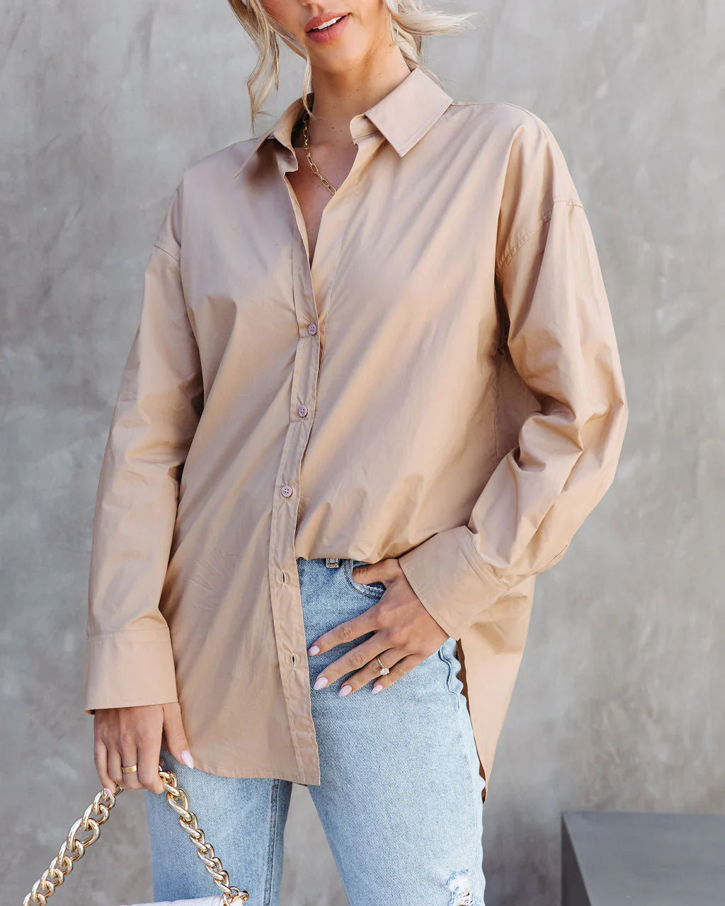 Infinity Cotton Button Down Top