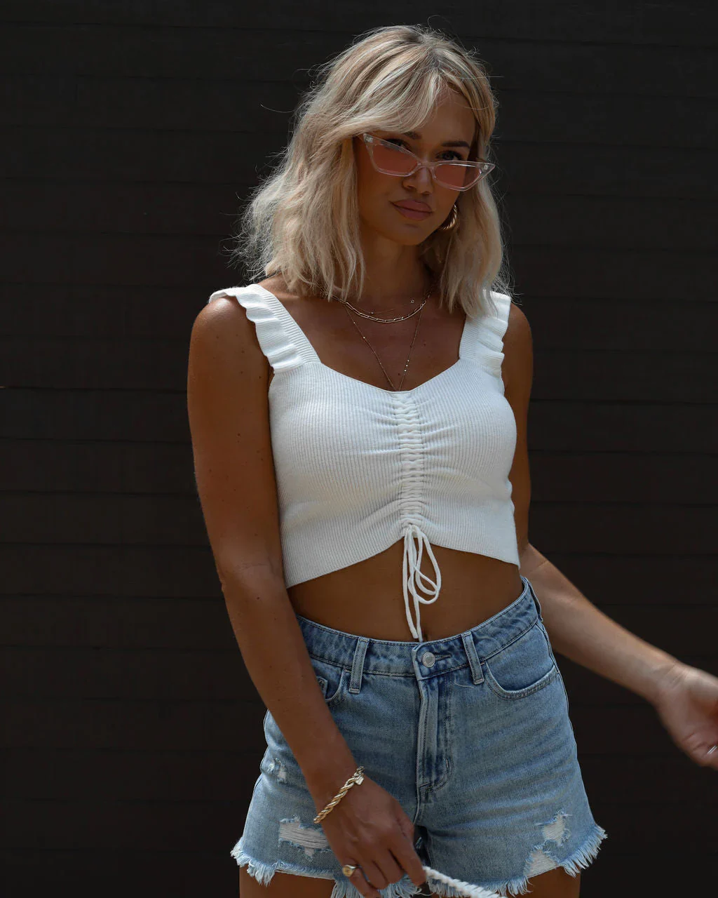 Edie Ruched Sleeveless Top